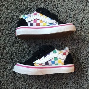 Vans rainbow checkerboard shoes